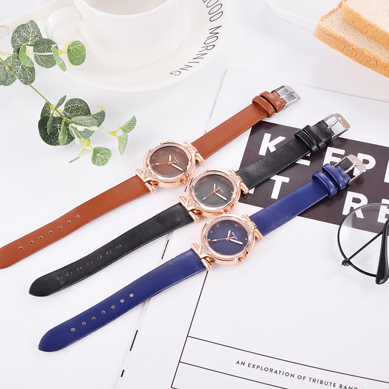 ZOLFA Elegant White Women Leather Watches Luxury Rhinestone Ladies Quartz Wristwatch Analog Clocks Exquisite Wrist Accessories Đồng hồ nữ