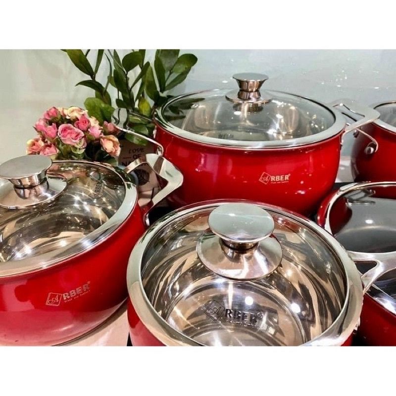 Bộ nồi inox 5 món Arber đức bảo hành 24 tháng