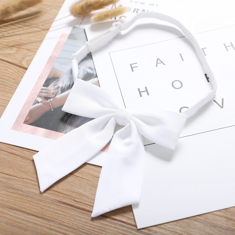 Cà vạt nơ trơn màu phong cách Nhật Bản xinh xắn dành cho nữ