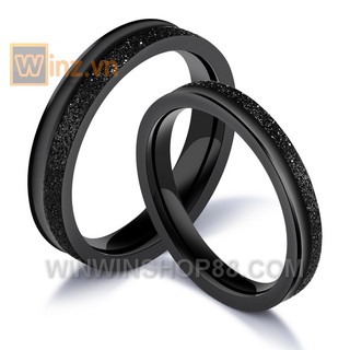 Nhẫn cặp mạ cát NC116 (màu đen) - winz.vn