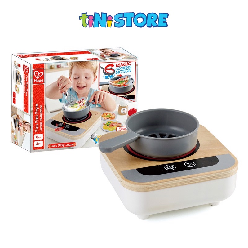 tiNiStore-Đồ chơi bộ gỗ hape bếp và chảo nấu ăn có âm thanh tiNiToy E3164