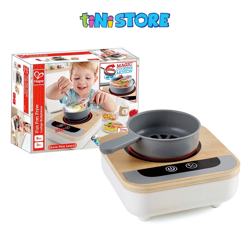 TiNiStore-Đồ chơi bộ gỗ hape bếp và chảo nấu ăn có âm thanh tiNiToy E3164