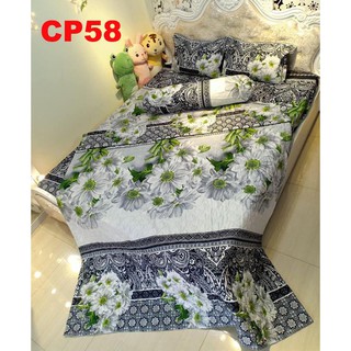 Set Chăn ga gối Cotton Poly CP58 5 món siêu đẹp bền Full 8 màu
