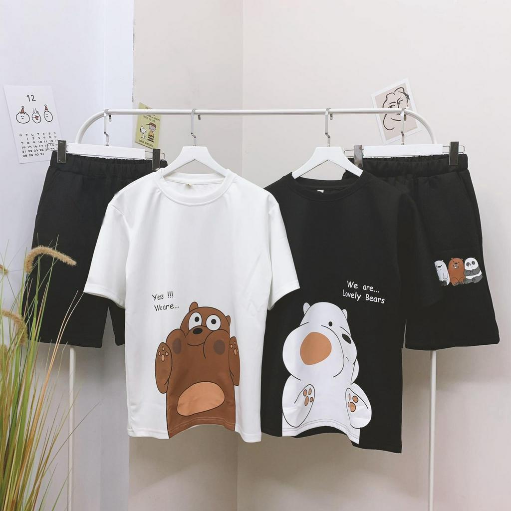 Set đồ bộ hoạt hình ❤️ Bộ mặc nhà Cartoon LOVELY BEAR form rộng Unisex nam nữ Molly Fashion