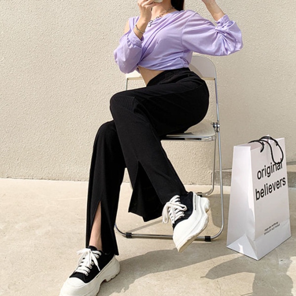 Quần dài ZHELIHANGFEI xẻ tà thời trang mùa hè cho nữ
