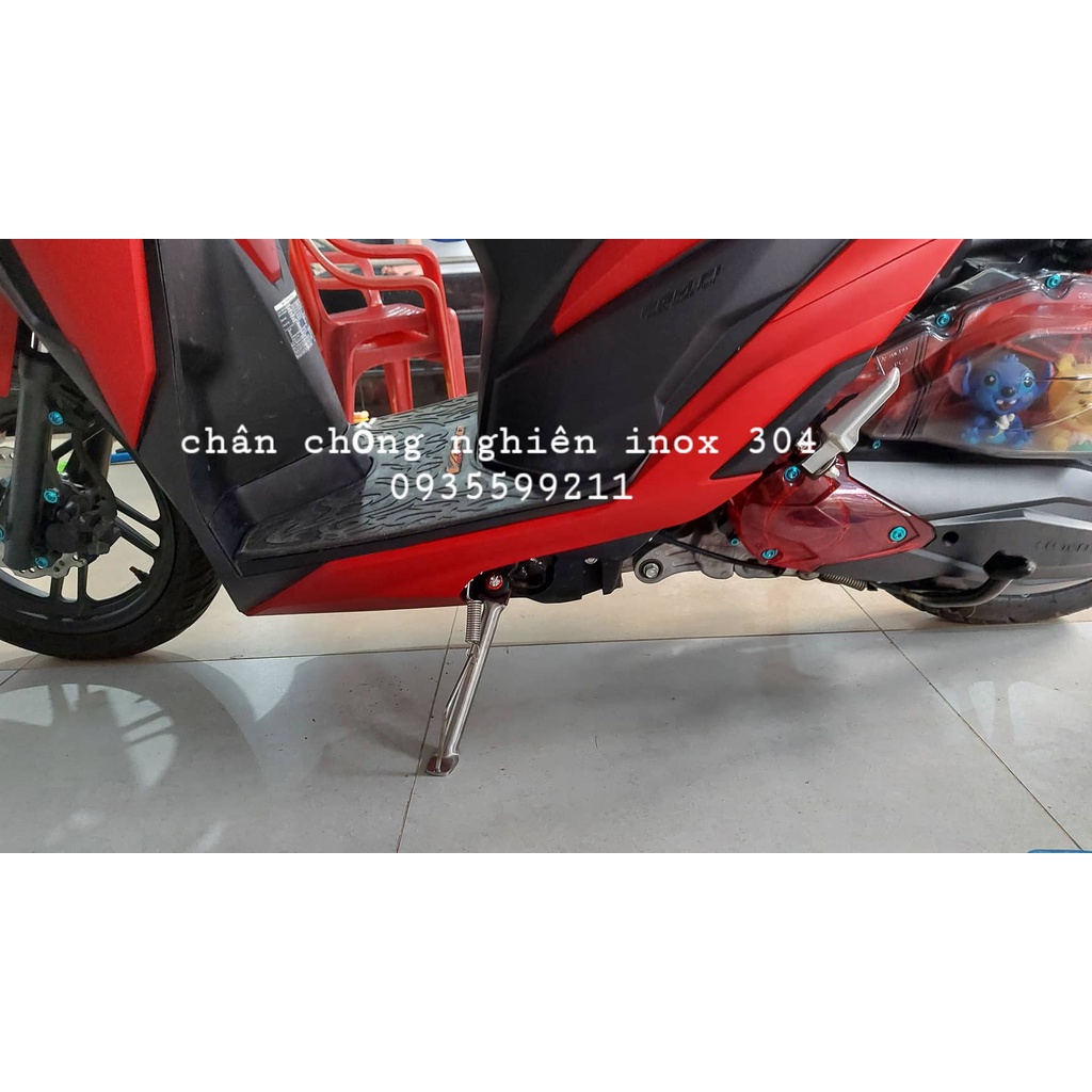 Chân chống  xe máy inox đặt 304 TẶNG ỐC VÀ LO XO  cho các dòng xe