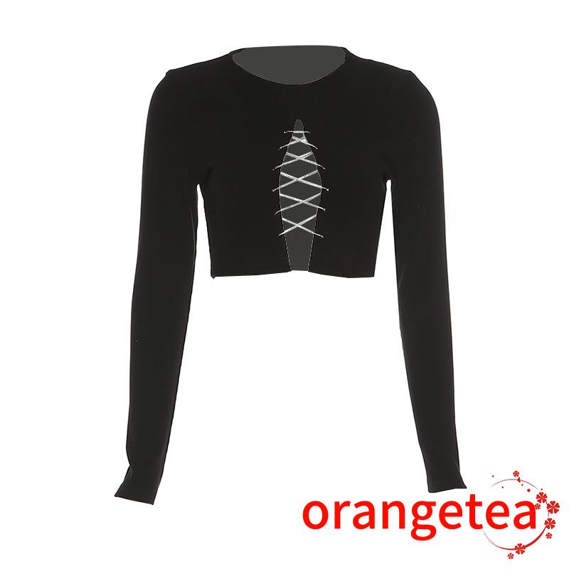 Áo croptop tay dài màu sắc trẻ trung quyến rũ cho nữ