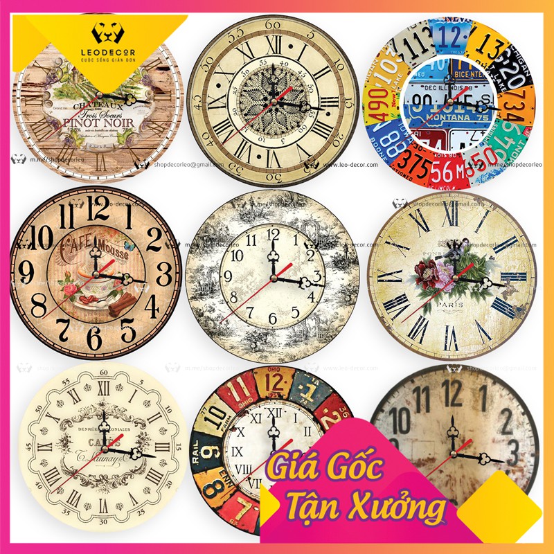🔥🎁 Hơn 50 mẫu đồng hồ treo tường phong cách Vintage, hoài cổ 🎁