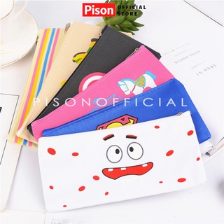 Hộp bút vải Canvas hoạt hình Pison đựng đồ dùng cá nhân 19*9.5cm – SP0204 – 1 cái