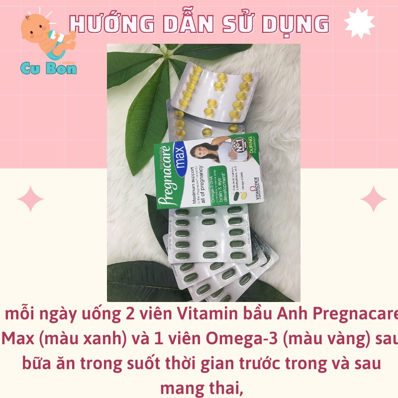 Vitamin tổng hợp cho bà bầu Pregnacare Max 84 viên của Anh Quốc bổ sung dinh dưỡng cho bà bầu và mẹ sau sinh