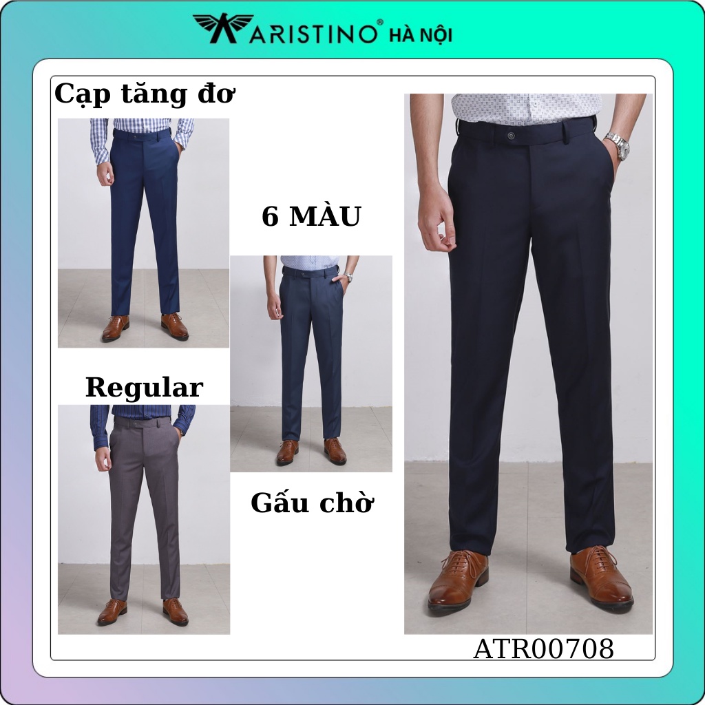 Quần âu ARISTINO cạp tăng đơ co giãn thoải mái ATR00708- 6 màu