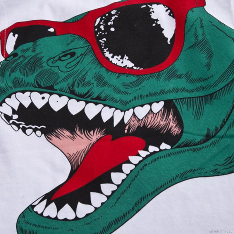 ☀ sunny ღ Bộ áo thun + quần short hình khủng long cho bé trai