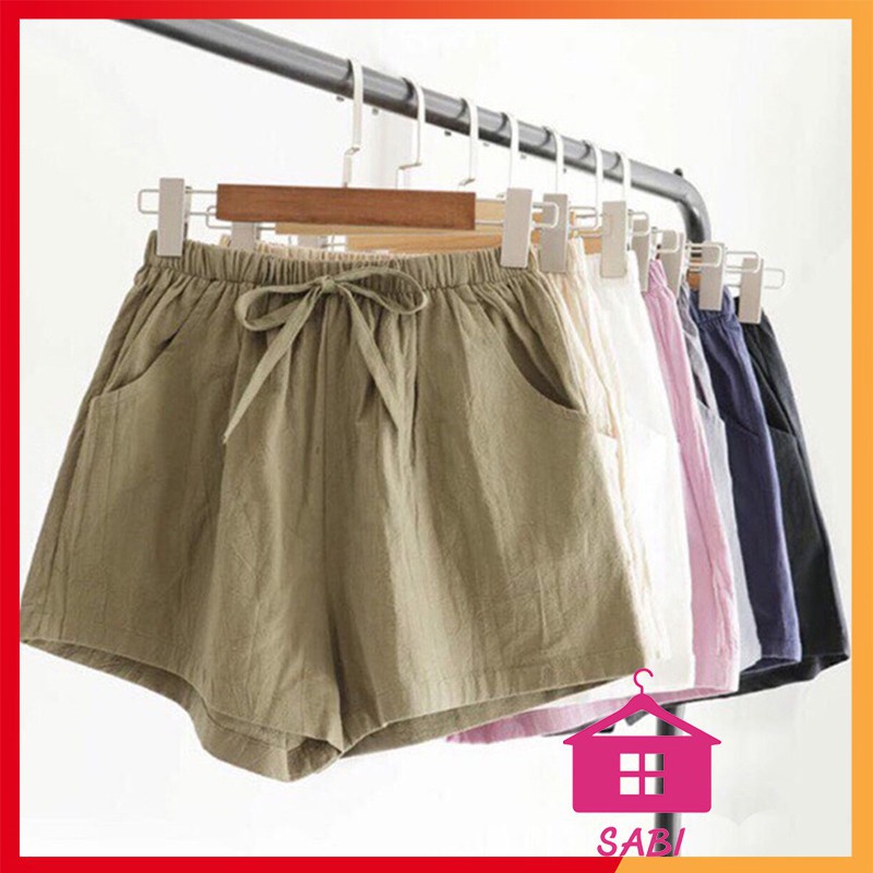 Quần đùi đũi 💖Quần short nữ freesize vải cạp chun ống rộng | BigBuy360 - bigbuy360.vn