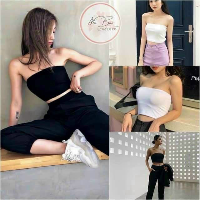Áo ống trơn không viền cực xinh , chất thun bozip mềm mịn