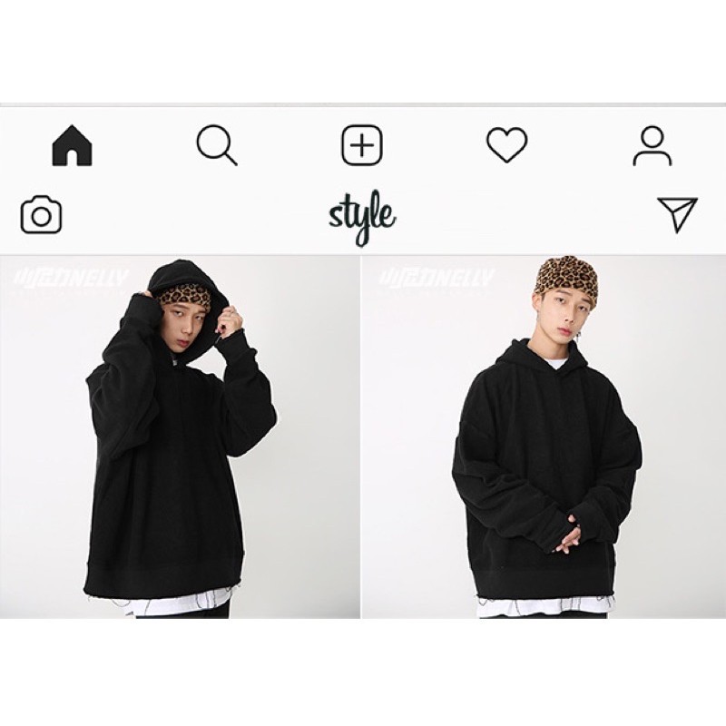 [SẴN] HOODIE ĐEN TRƠN NỈ SỢI | BigBuy360 - bigbuy360.vn