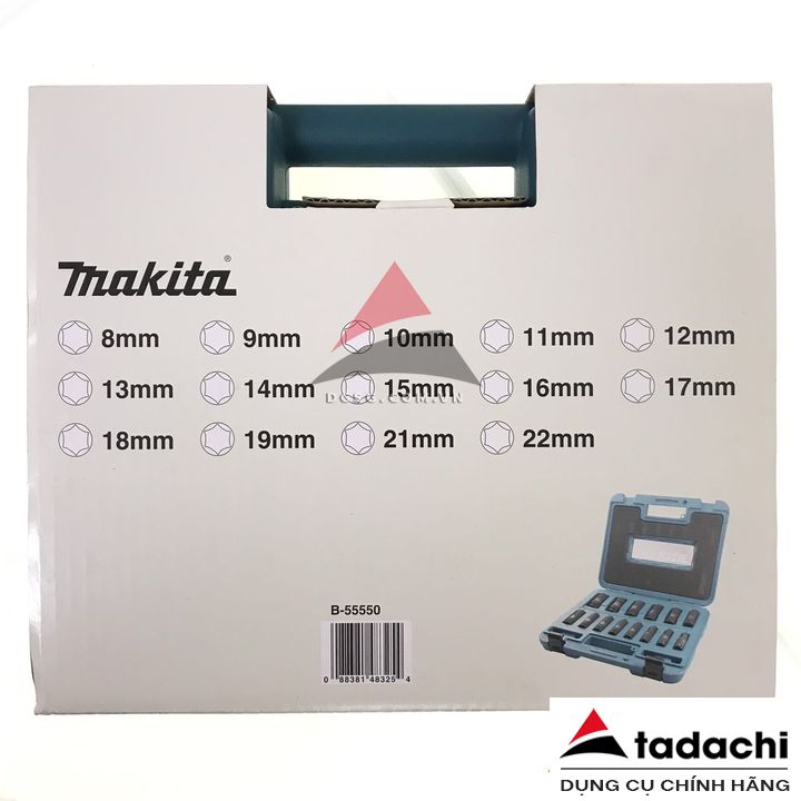 Bộ đầu tuýp 3/8&quot; Makita B-55550 (14 chi tiết/bộ) | Tadachi