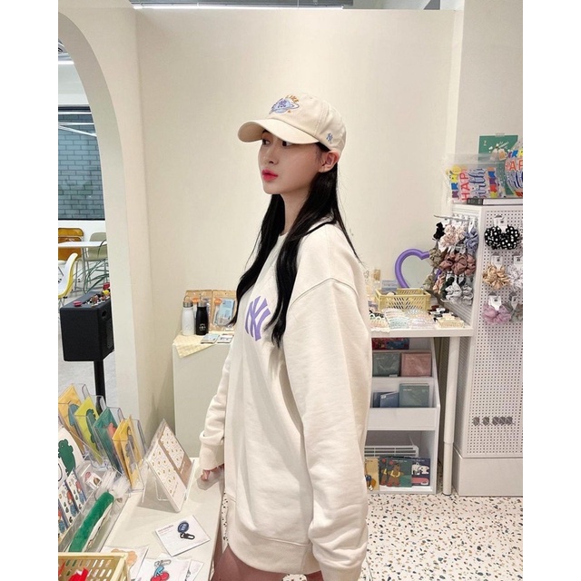 Áo nỉ thu đông mlb màu trắng tinh