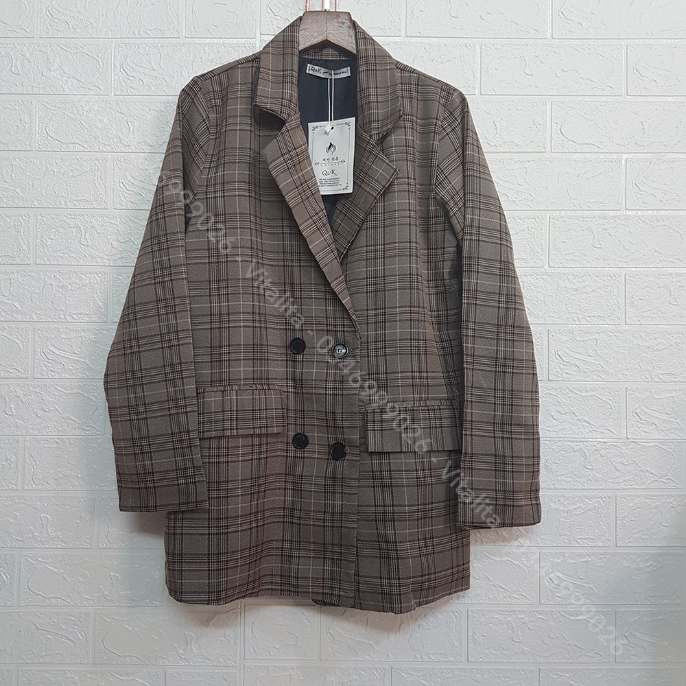 Áo Blazer nữ 2 lớp túi nắp [Ảnh Video thật] - Màu Đen / Nâu / Be / Kẻ nâu - chất vải dày dặn lên Form cực đẹp