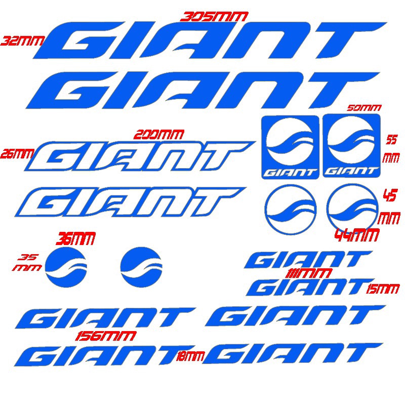 Miếng dán vinyl chữ GIANT trang trí khung xe đạp địa hình