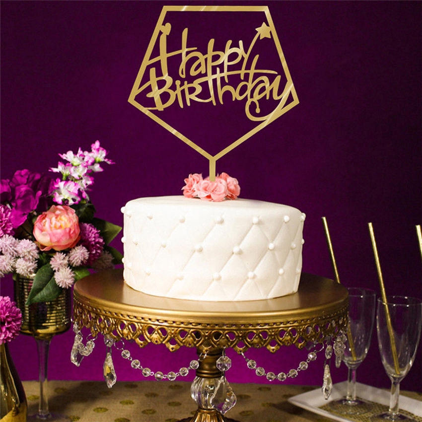 Que Chữ Happy Birthday Trang Trí Bánh 10.5cm X 16.5 cm