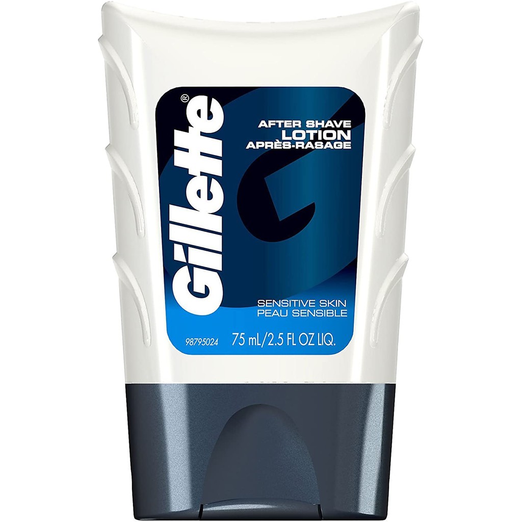 Dưỡng thể dùng sau cạo râu nam Gillette After Shave Lotion Sensitive Skin 75ml (Mỹ)