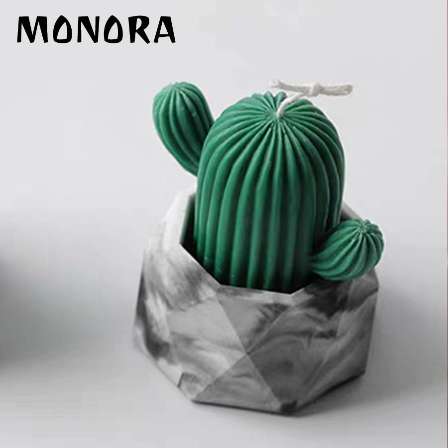 Nến Đèn Cầy trang trí decor hình xương rồng để bàn không khói khử mùi an toàn cao cấp phong cách Hàn Quốc giúp thư giãn