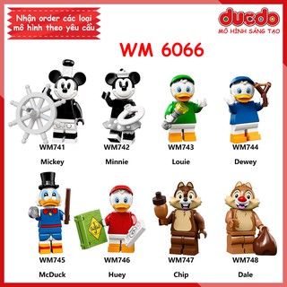 Minifigures các nhân vật Mickey, Duck, Chip, Dale - Đồ Chơi Lắp Ghép Xếp Hình Mô hình Mini WM6066