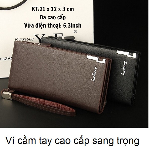 Ví Nam Cầm Tay Cao Cấp Sang Trọng Thương Hiệu Baellerry (2 khóa )