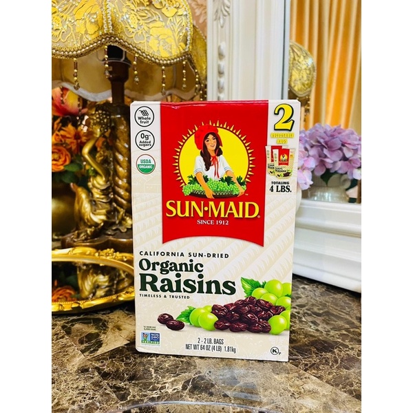 Nho khô hữu cơ Sun Maid Organic Raisins 907g x 2 của Mỹ..  Giá Bán #359k  Date 2023