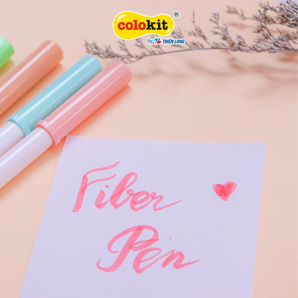 Bộ 20 bút lông màu Pastel Washable Fiber Pen Thiên Long Colokit SWM-C008 - Bút lông màu rửa được viết Calligraphy