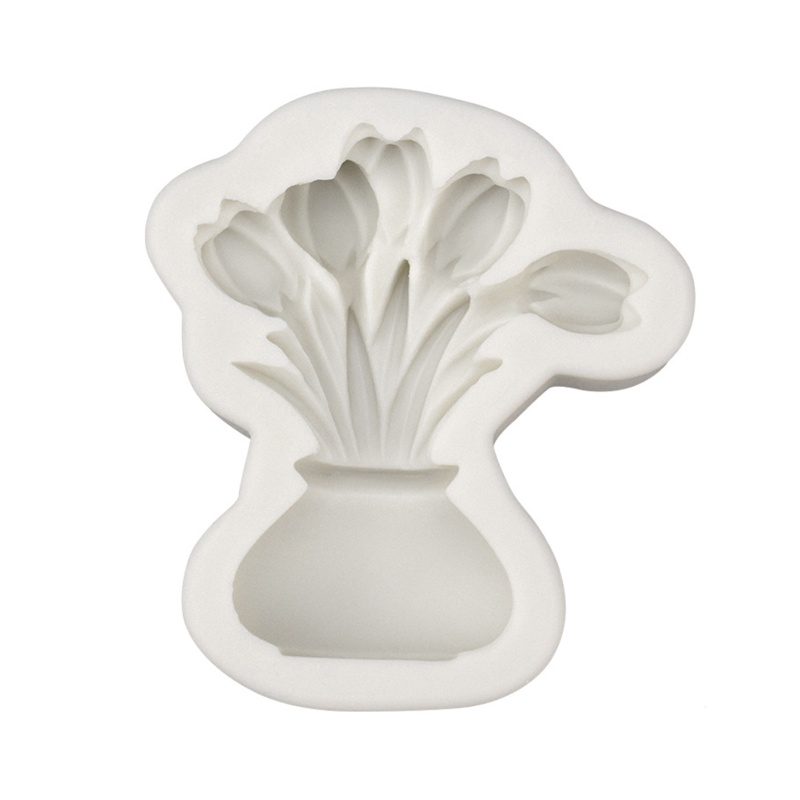 Khuôn Silicone Làm Sô Cô La Hình Lọ Hoa Tulip Xinh Xắn