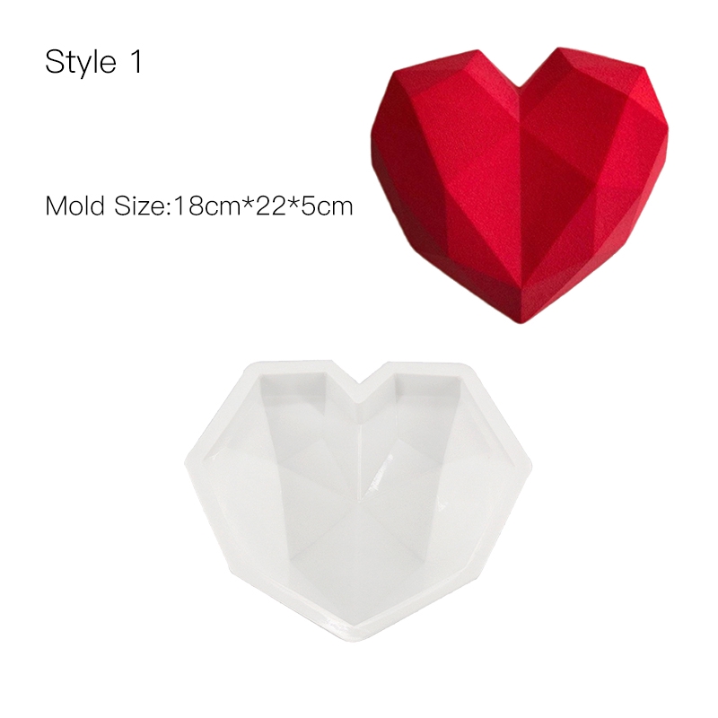 Khuôn Silicone Làm Bánh Tạo Hình Trái Tim / Tròn 3D Độc Đáo Tiện Dụng