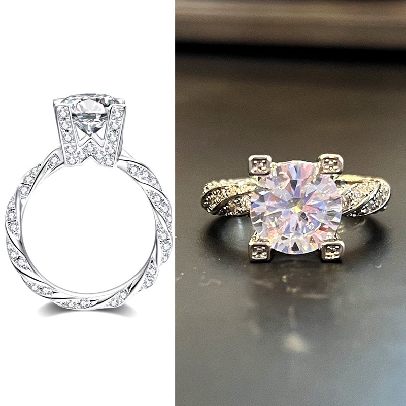 Nhẫn Cưới Đính Đá Zircon Sang Trọng Thời Trang Cho Nữ