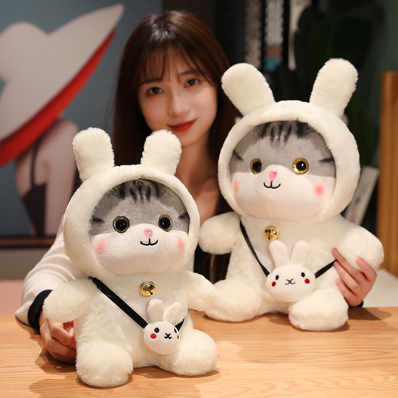 Đồ chơi nhồi bông Hình Mèo Dễ Thương Làm Quà Tặng Giáng Sinh