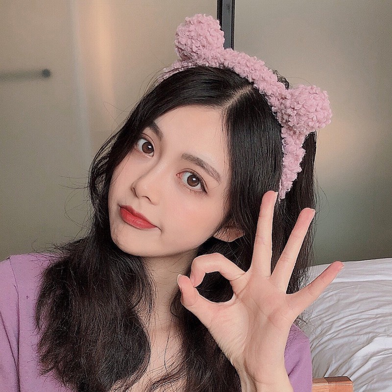 CÀI TÓC ĐÔI BÔNG TRÒN GẤU SIÊU DỄ THƯƠNG 361 PHONG CÁCH ULZZANG