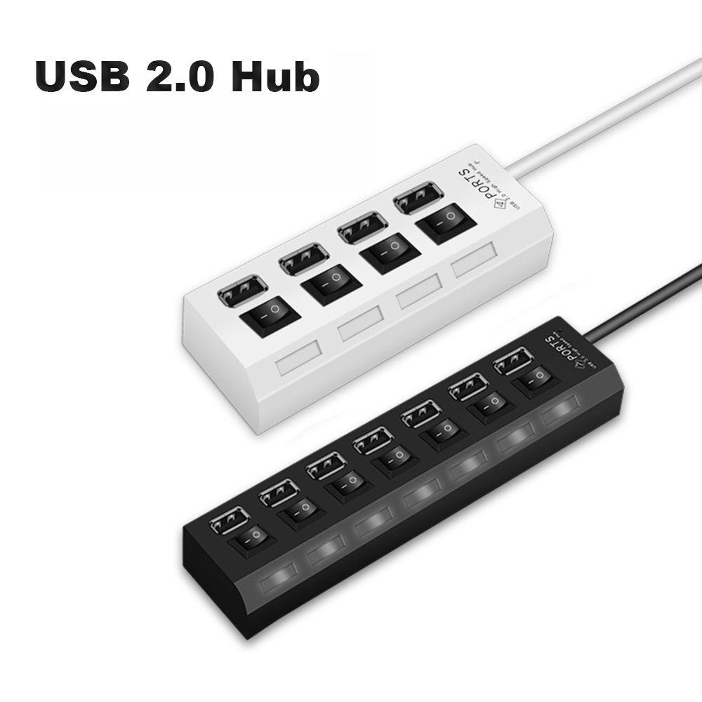 AUGUSTINA Hub Mở Rộng USB 2.0 Có Công Tắc Bật / Tắt Cho PC Laptop