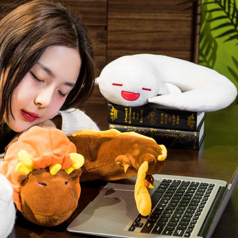 Gối Nhồi Bông Hình Chữ U Anime Genshin Impact Zhongli Hu Tao Dragon 68cm