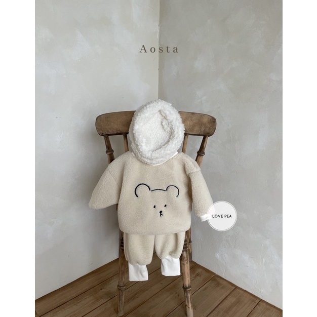 Áo bông mặt gấu Aosta Chocolate bear mtm made in Korea