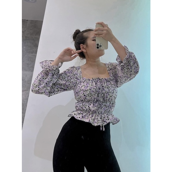 Áo Hoa Nhí Tay Dài Phồng PRI • Storenyy