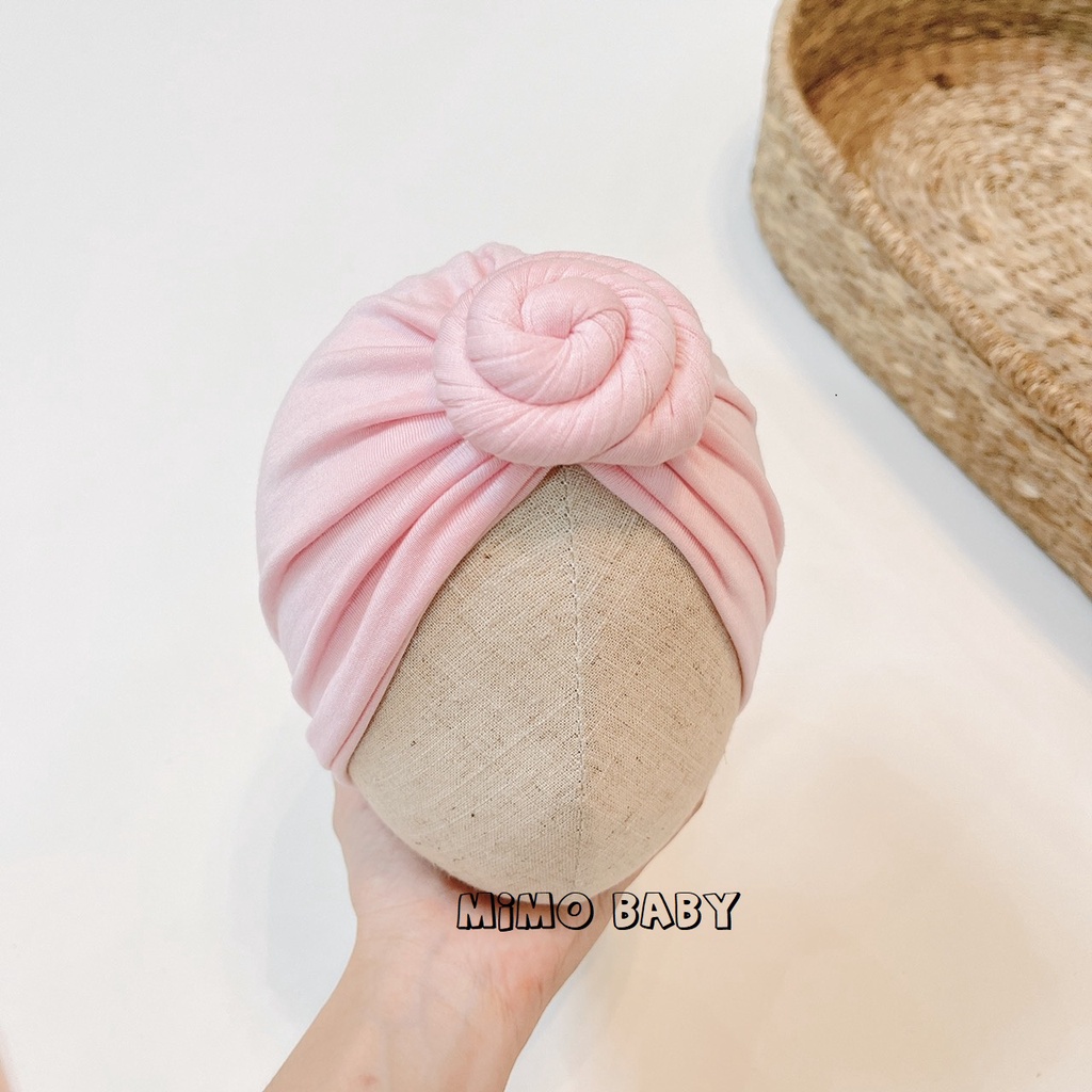 Mũ turban bé gái - hồng baby (6-10kg) MTB91 Mimo Baby