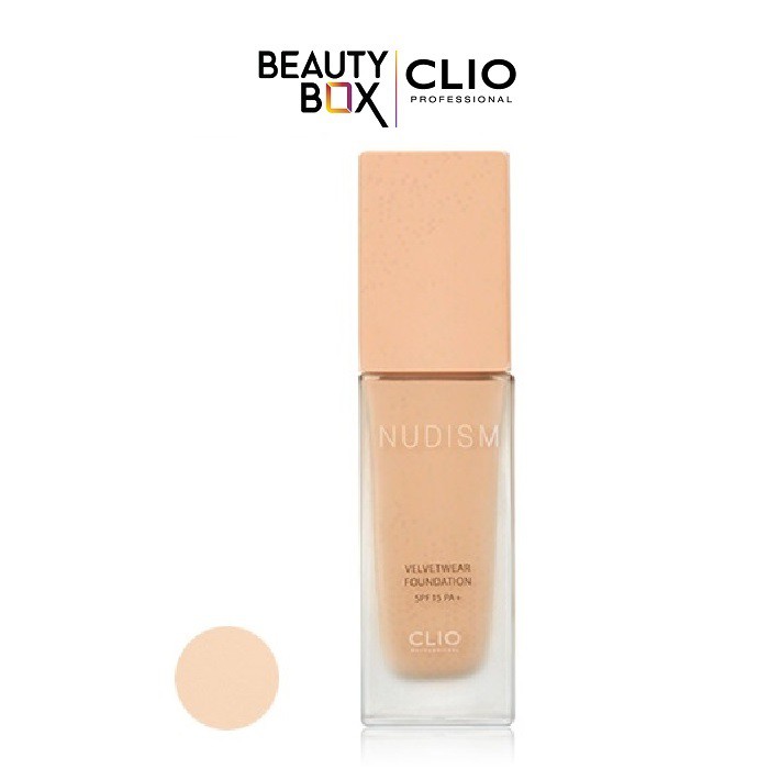 (HSD-01/03/23)Kem Nền Trang Điểm Clio Nudism Velvetwear Foundation Set 004 Ginger 30ml