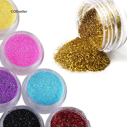 Bộ 12 hộp bột kim tuyến trang trí móng tay nghệ thuật tiện dụng