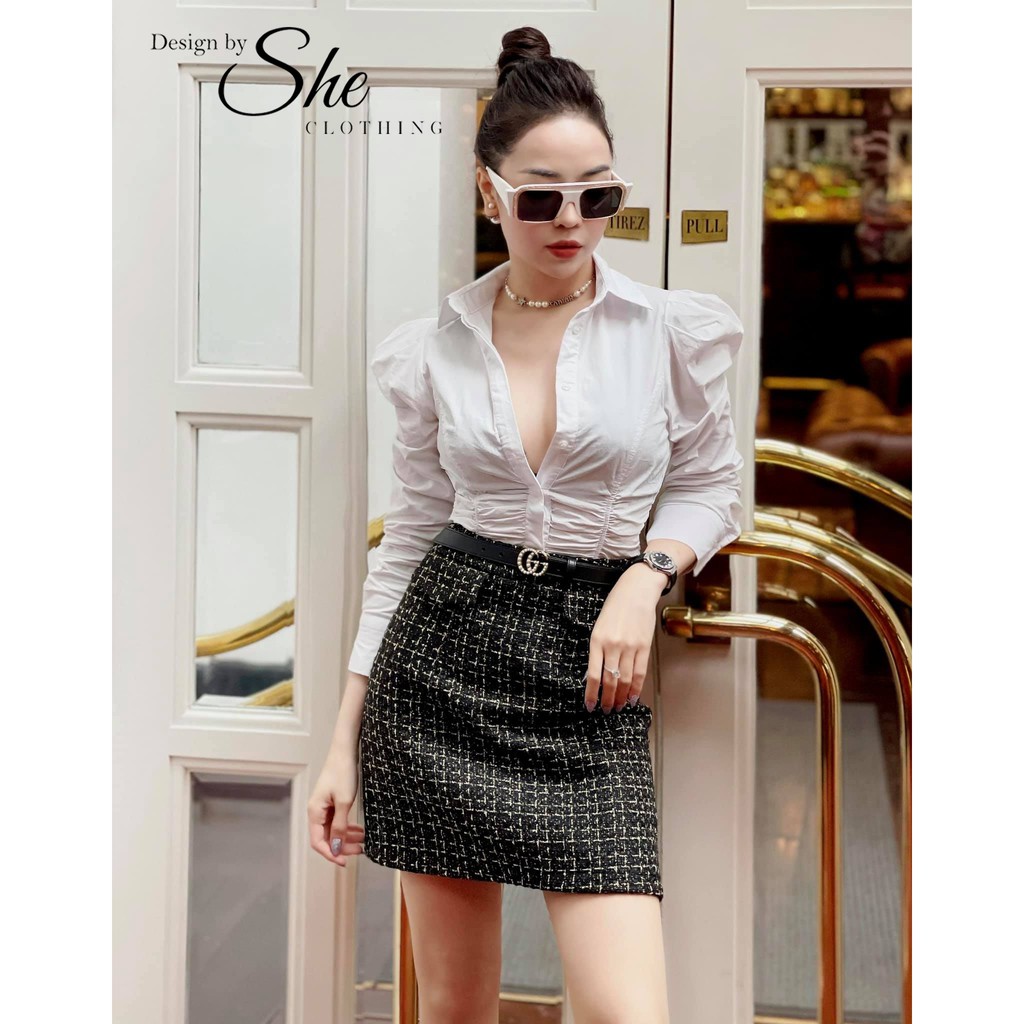 🏵️ Chân váy dạ cao cấp ánh kim🏵️ [𝗙𝗥𝗘𝗘𝗦𝗛𝗜𝗣] She Clothing Hàng thiết kế cao cấp