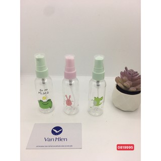 Lọ chiết mĩ phẩm dạng xịt 90ml với họa tiết siêu cute cho mùa du lịch