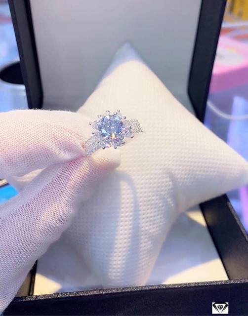 NHẪN NỮ Ổ ĐÁ TRẮNG CAO CẤP - TRANG SỨC BẠC