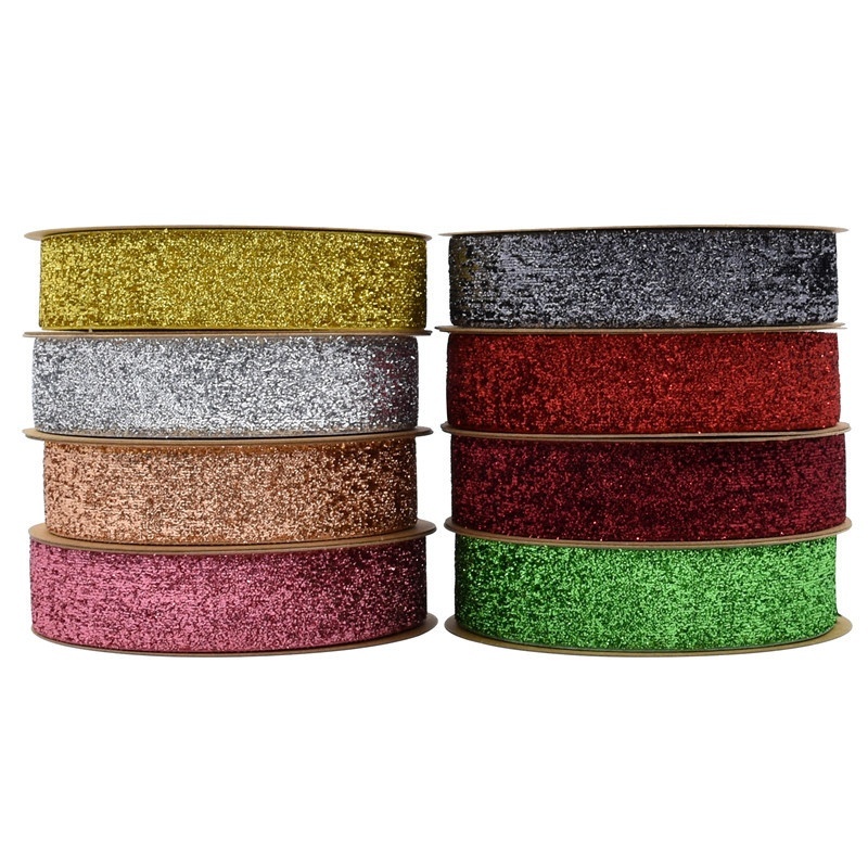 HANDMADE Cuộn Dây Ruy Băng Kim Tuyến 2.5cm X 10m Trang Trí Đa Năng