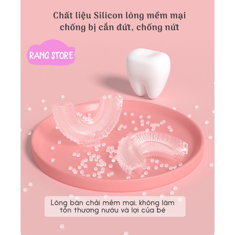 Bàn chải đánh răng cho bé silicon hình chữ U hươu cao cổ