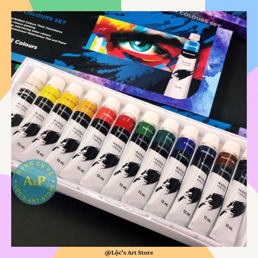 [Lộc'sArtStore] Màu Nước Water Colours Set Renaissance