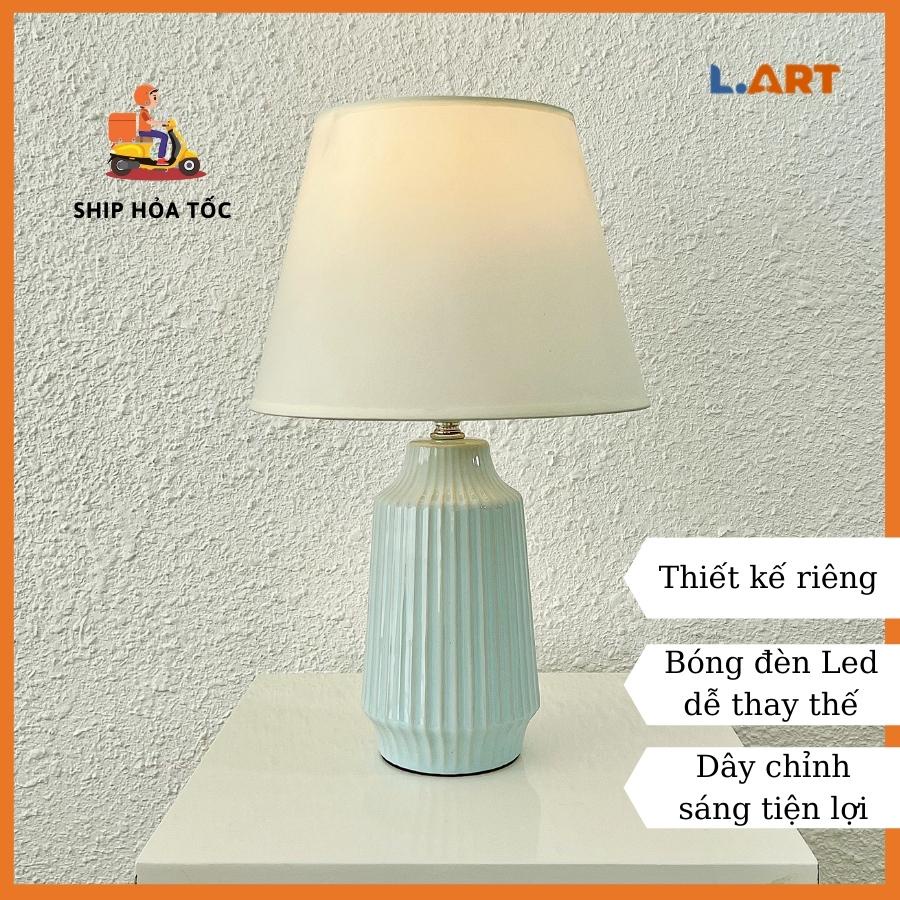 Đèn ngủ đầu giường trang trí màu xanh mint phong cách vintage có nút điều chỉnh sáng DS-TL9108