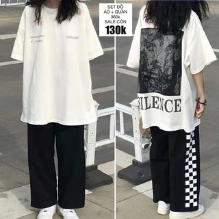 Set uzang quần sọc caro